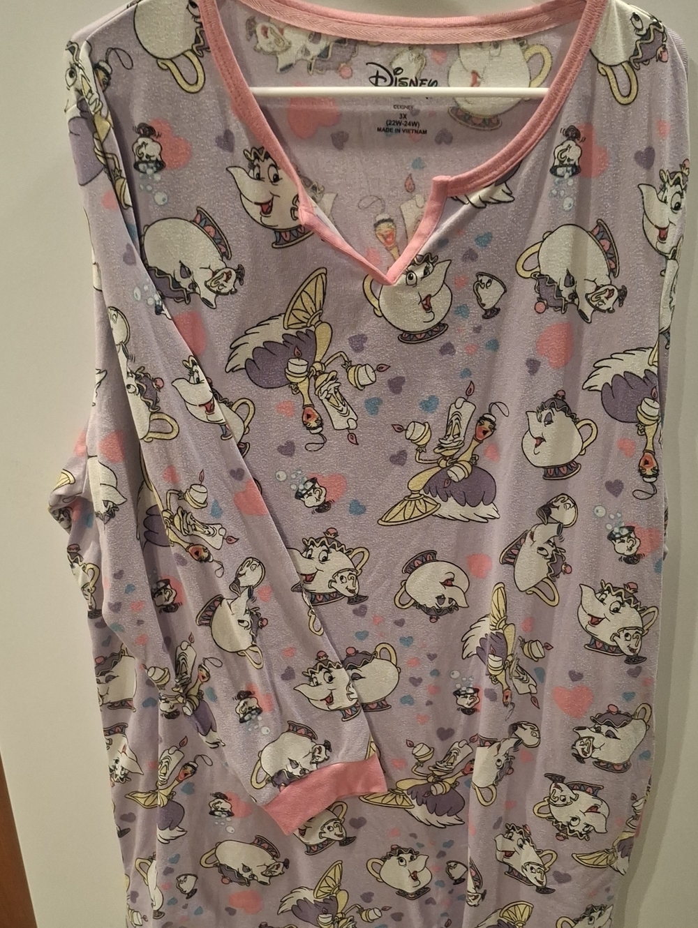 Disney Purple Mrs. Potts & Chip Nightshirt with Pink Trim